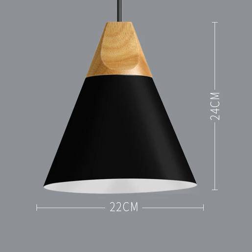 Skandinavische Holz-Metall-Pendelleuchte Nordisches Design Farbige Aluminium-Kegel- oder Kuppeldeckenleuchte mit verstellbarem Kabel | Restfield