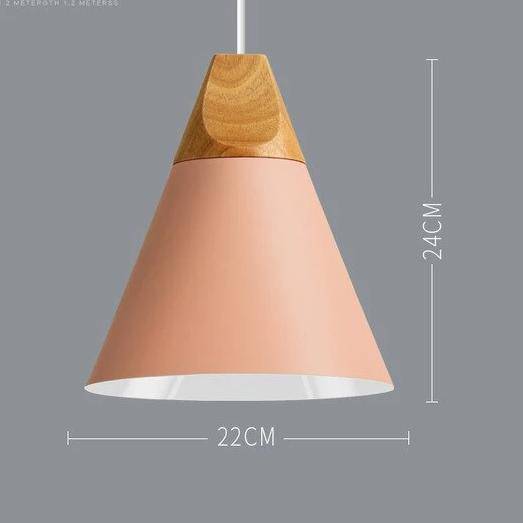 Skandinavische Holz-Metall-Pendelleuchte Nordisches Design Farbige Aluminium-Kegel- oder Kuppeldeckenleuchte mit verstellbarem Kabel | Restfield