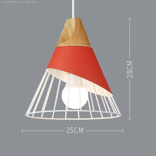Skandinavische Holz-Metall-Pendelleuchte Nordisches Design Farbige Aluminium-Kegel- oder Kuppeldeckenleuchte mit verstellbarem Kabel | Restfield