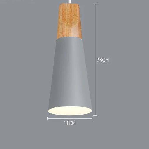 Skandinavische Holz-Metall-Pendelleuchte Nordisches Design Farbige Aluminium-Kegel- oder Kuppeldeckenleuchte mit verstellbarem Kabel | Restfield