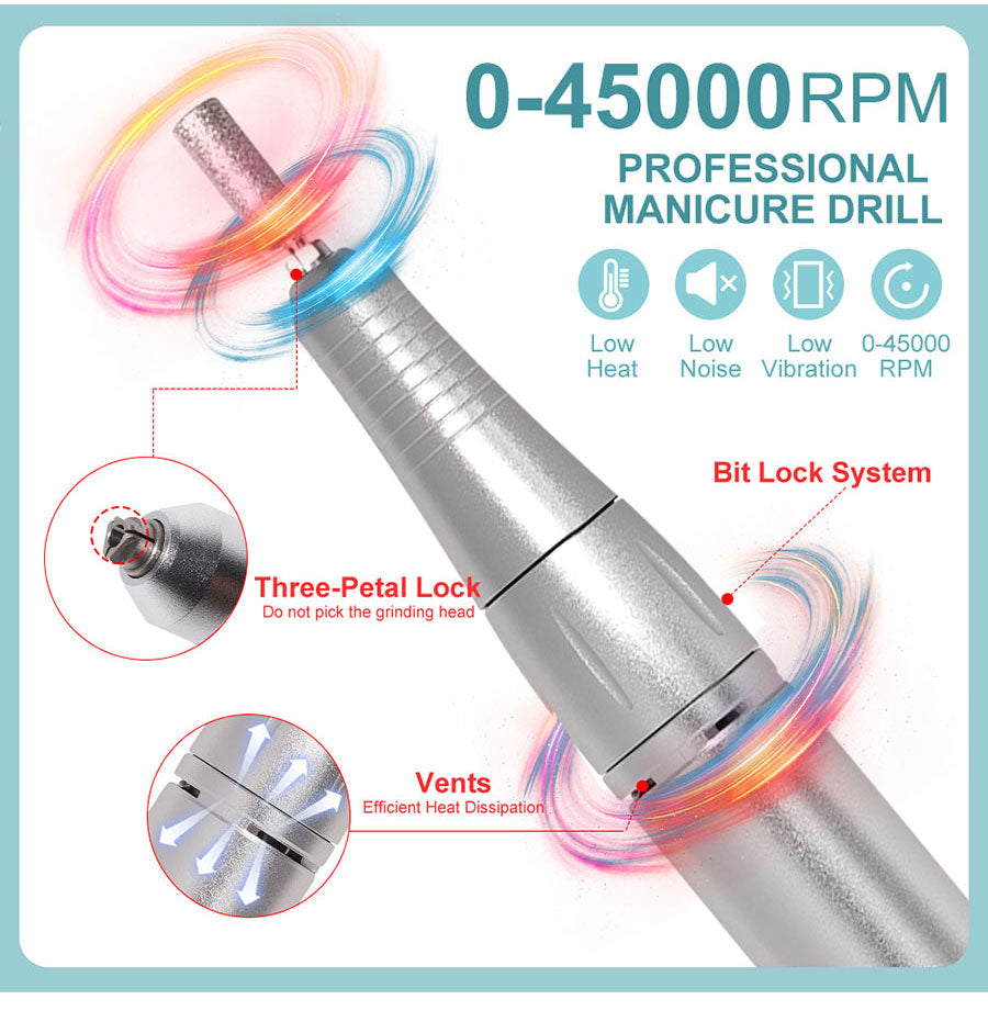 Professionele Elektrische Nagelvijl 45000 RPM Oplaadbaar — Stil & Draagbaar Manicure Apparaat | Sansoti