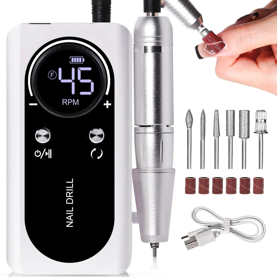 Professionele Elektrische Nagelvijl 45000 RPM Oplaadbaar — Stil & Draagbaar Manicure Apparaat | Sansoti