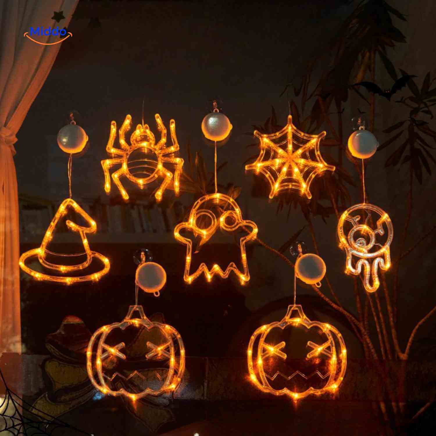 Halloween LED light 20cm Pumpkin Ghost figures | Sansoti