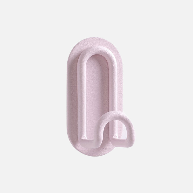 Wandhaak Zelfklevend Metaal Roze 7cm Dubbel Kapstok Haak Zonder Boren Badkamer Keuken Sleutelhaak Handdoekhaak | Sansoti