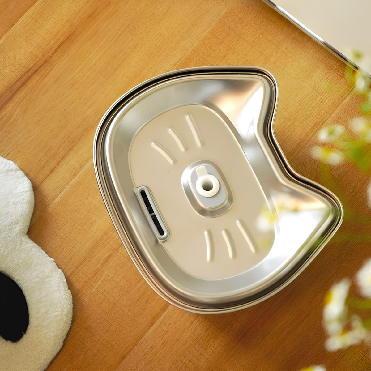 Fontaine à eau pour animaux en acier inoxydable 3L, eau en circulation, fonctionnement silencieux, distributeur d’eau pour chats et chiens | Sansoti