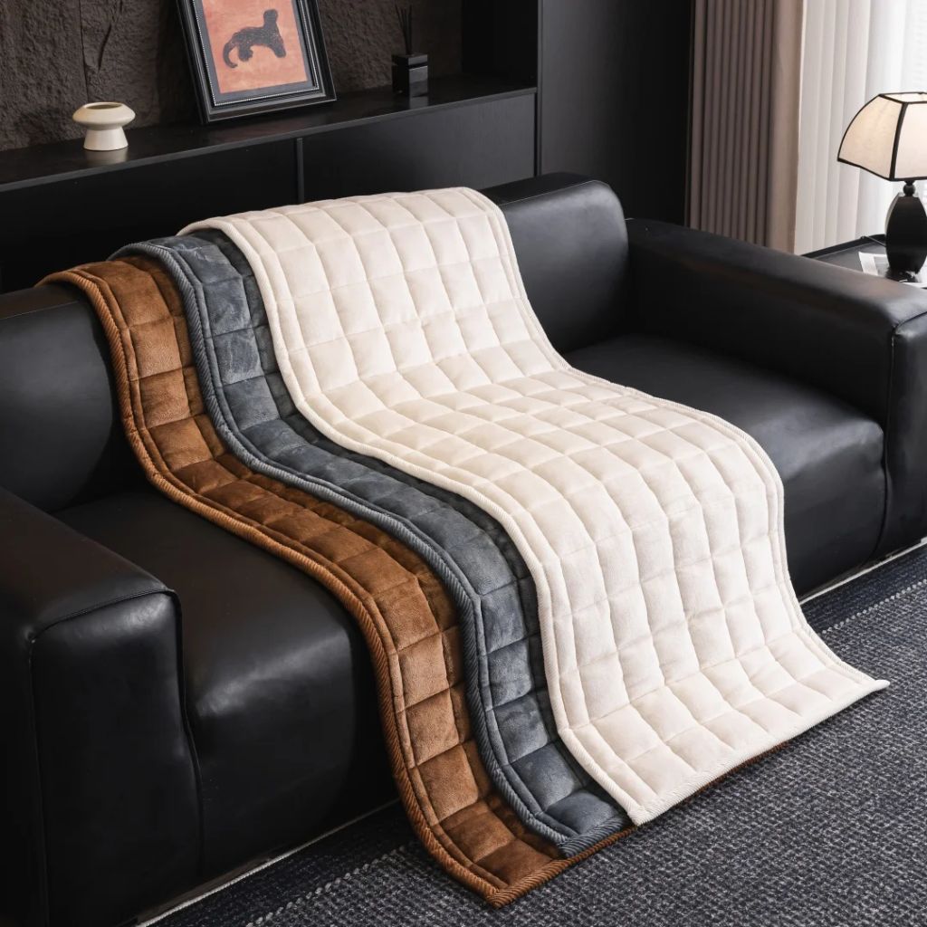 Quilted Sofa Cover Non-Slip Scratch-Resistant Pet Protector 70–240 cm Microfiber Dark Gray Brown | Sansoti