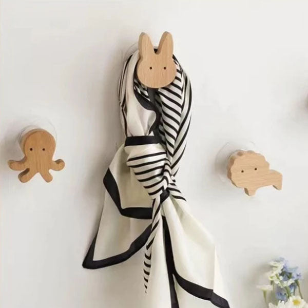 Wandhaken Hout Dieren Zelfklevend Kinderkamer Kapstokhaak Scandinavisch Design Kapstokhaakjes Muur Decoratie | Sansoti
