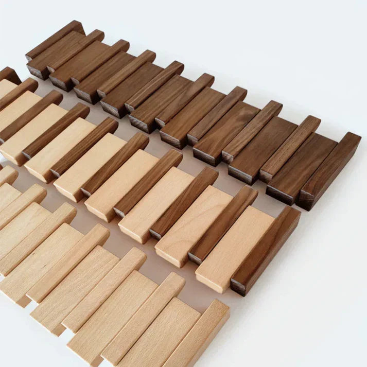Decoratieve Wandkapstok Hout Piano-Design 4-8 Haken Hallway Organizer Scandinavisch Interieur Garderobe | Sansoti