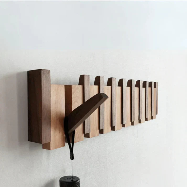 Decoratieve Wandkapstok Hout Piano-Design 4-8 Haken Hallway Organizer Scandinavisch Interieur Garderobe | Sansoti