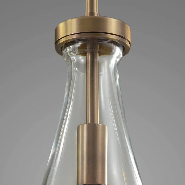 Ronde Glazen Kroonluchter 5 Lichtpunten Druppelvorm Glas Metaal Hanglamp voor Eetkamer Woonkamer Eettafel | Sansoti