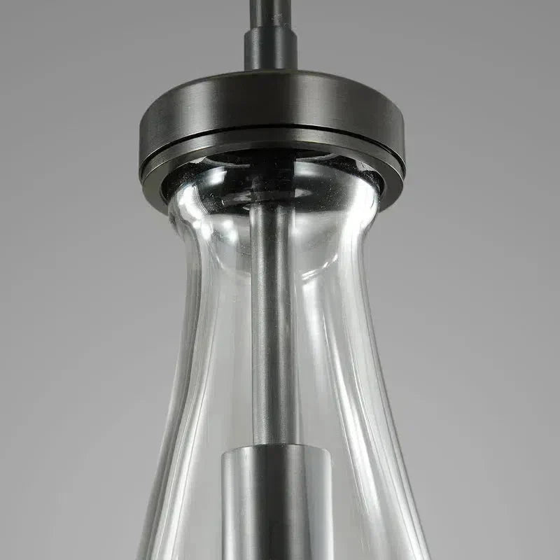 Ronde Glazen Kroonluchter 5 Lichtpunten Druppelvorm Glas Metaal Hanglamp voor Eetkamer Woonkamer Eettafel | Sansoti