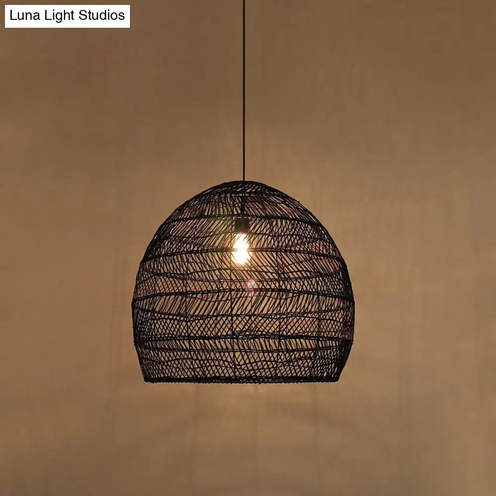 Rattan-Hängeleuchte Cloche skandinavisches Design Esszimmerbeleuchtung natürlicher Stil Wohnzimmer Küche Esszimmer | Sansoti