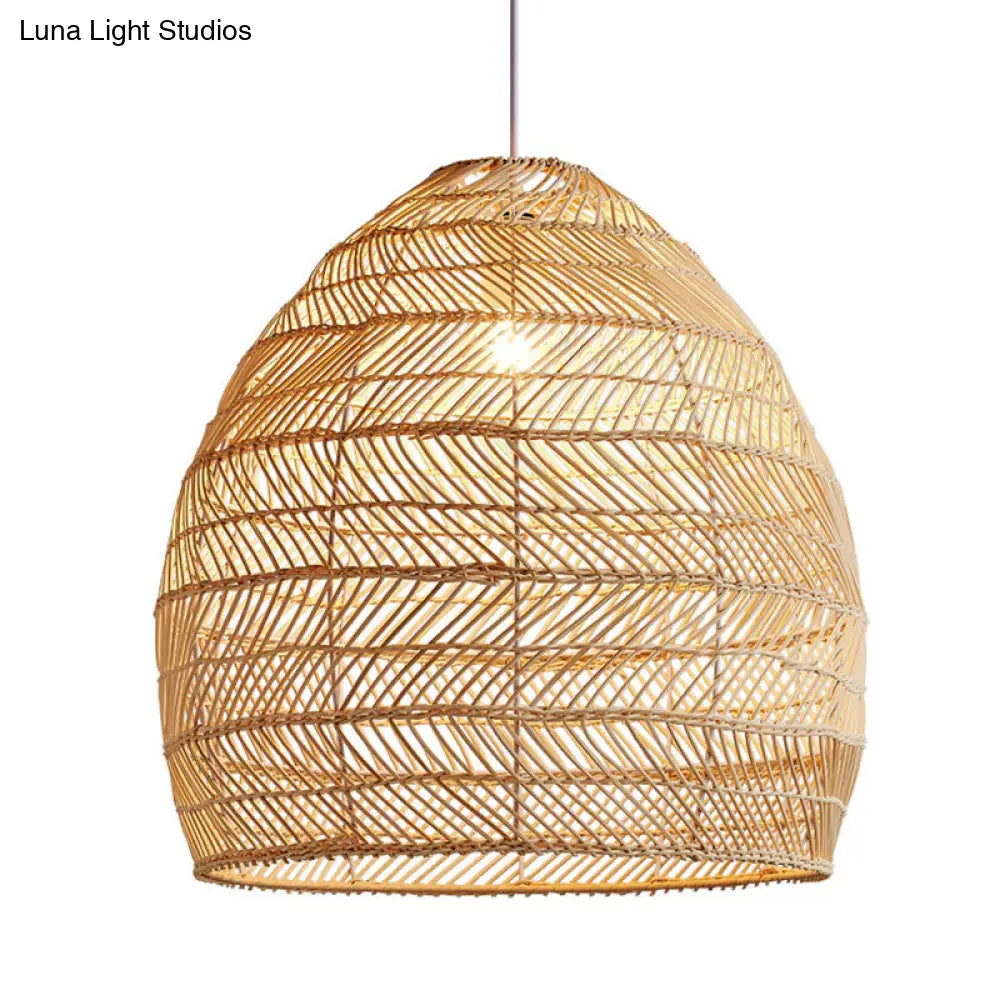 Rattan-Hängeleuchte Cloche skandinavisches Design Esszimmerbeleuchtung natürlicher Stil Wohnzimmer Küche Esszimmer | Sansoti