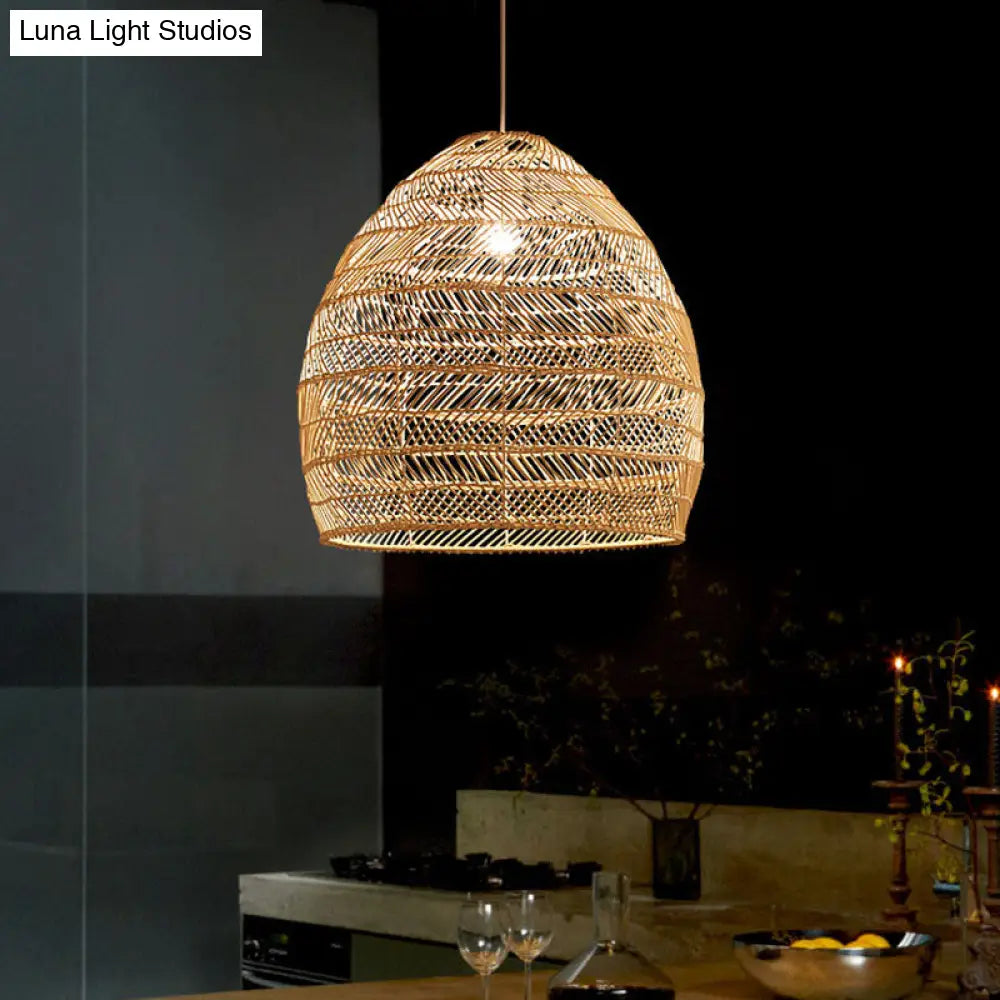 Rattan-Hängeleuchte Cloche skandinavisches Design Esszimmerbeleuchtung natürlicher Stil Wohnzimmer Küche Esszimmer | Sansoti