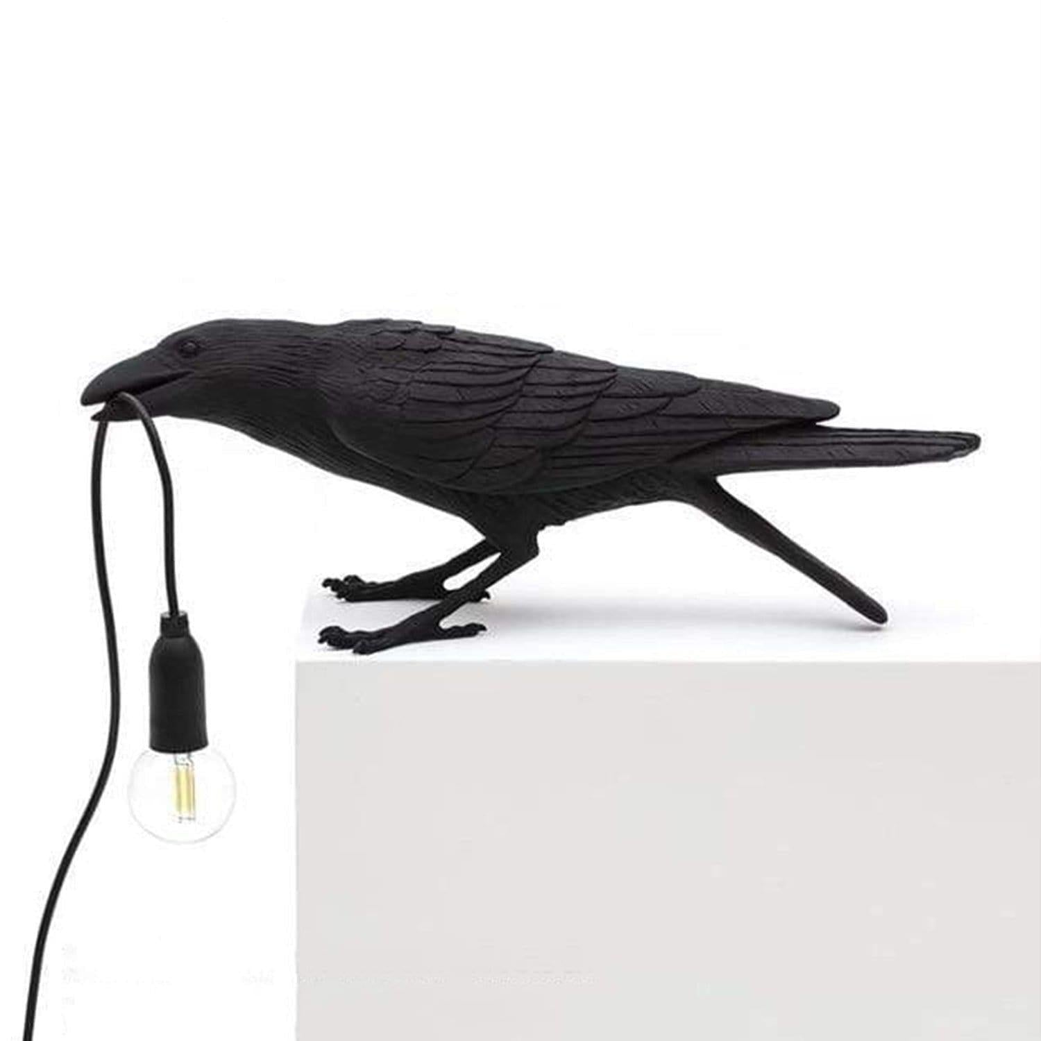 Raaf Tafellamp Silhouet Zwart Wit Decoratief LED Leeslamp Mystieke Sfeerverlichting Boekenkast Bureau | Sansoti