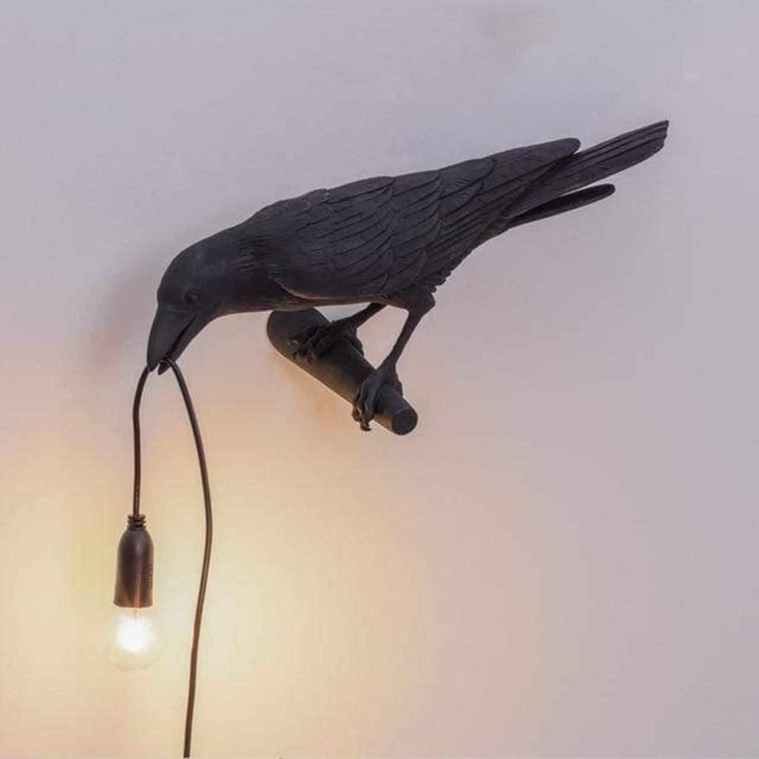 Raaf Tafellamp Silhouet Zwart Wit Decoratief LED Leeslamp Mystieke Sfeerverlichting Boekenkast Bureau | Sansoti