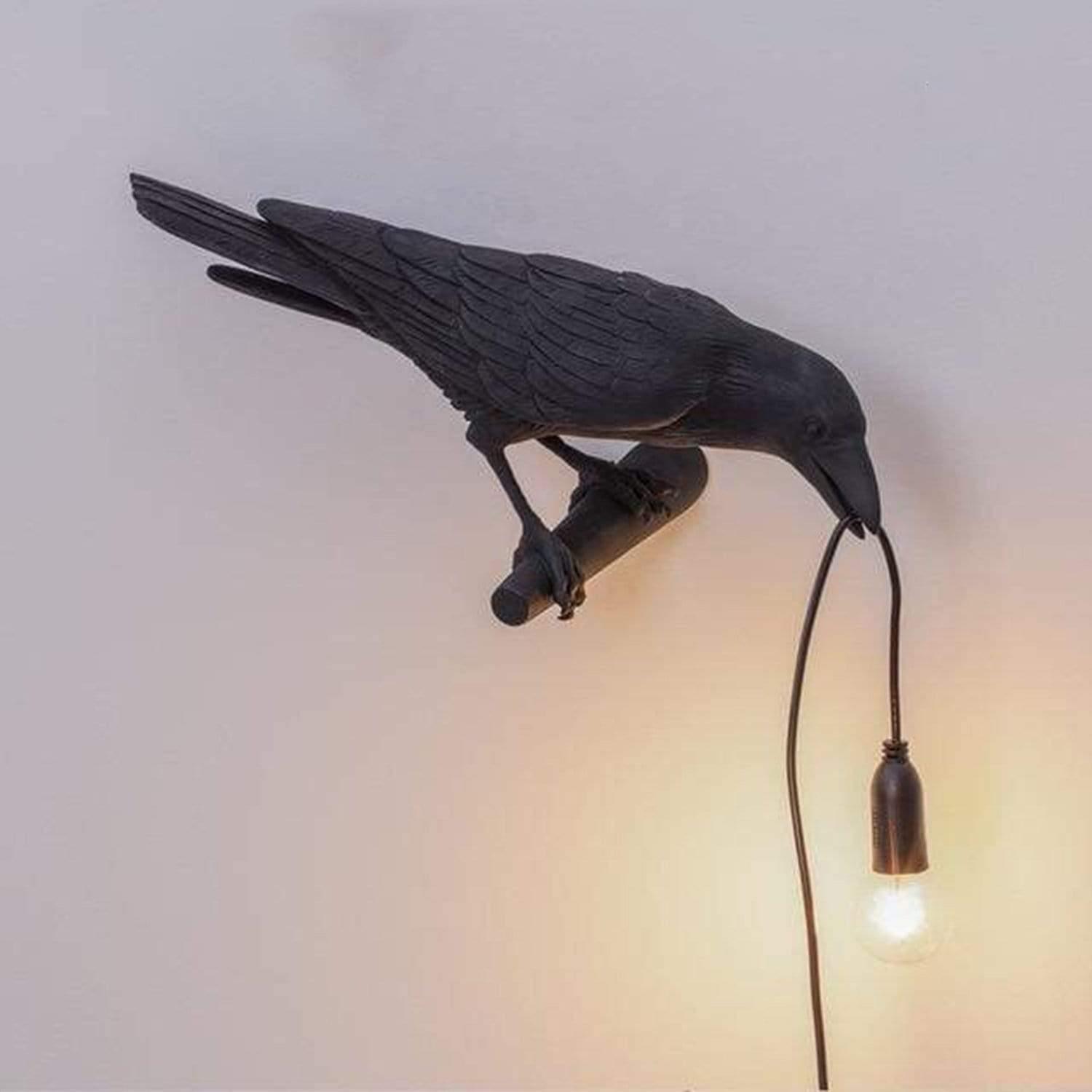 Raaf Tafellamp Silhouet Zwart Wit Decoratief LED Leeslamp Mystieke Sfeerverlichting Boekenkast Bureau | Sansoti