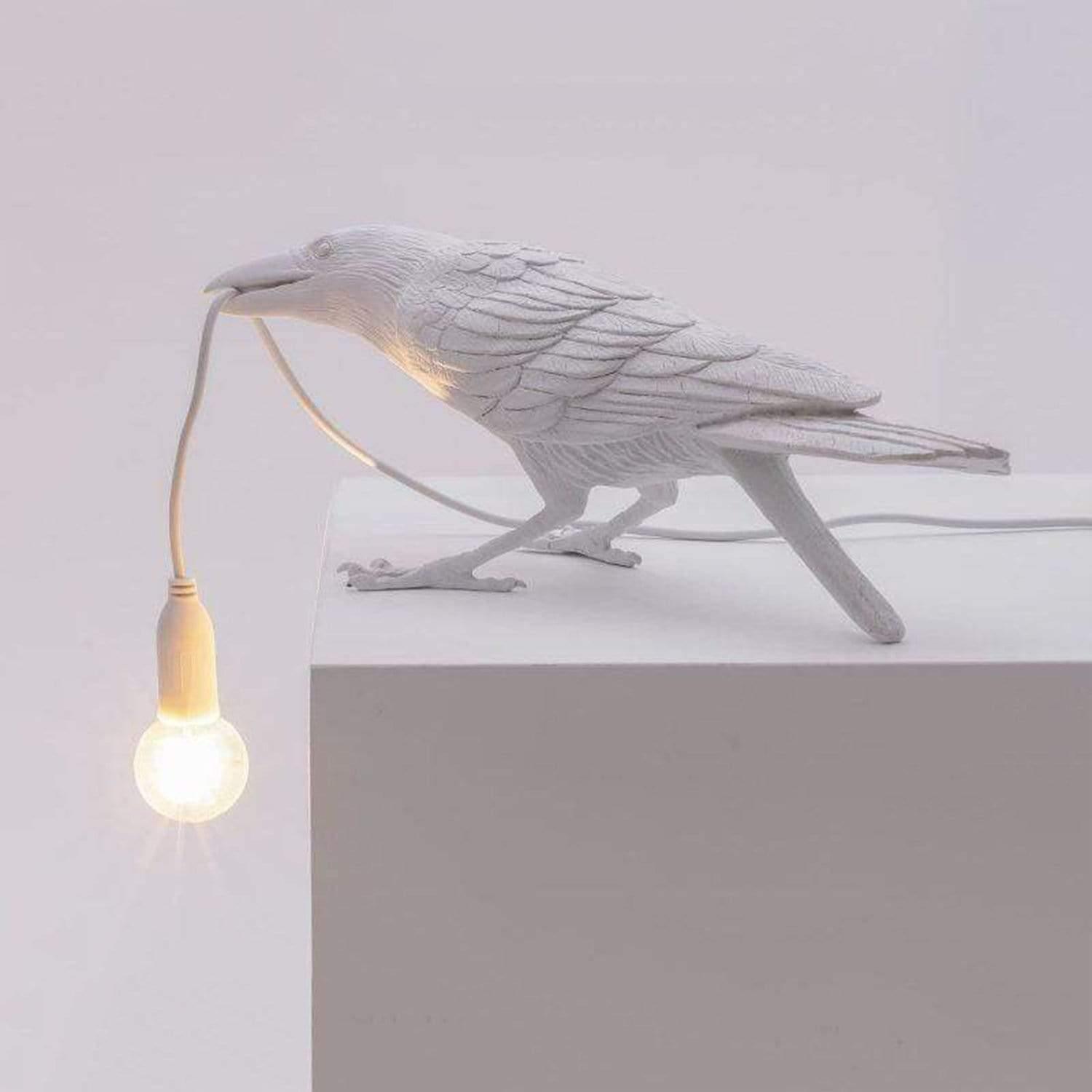Raaf Tafellamp Silhouet Zwart Wit Decoratief LED Leeslamp Mystieke Sfeerverlichting Boekenkast Bureau | Sansoti