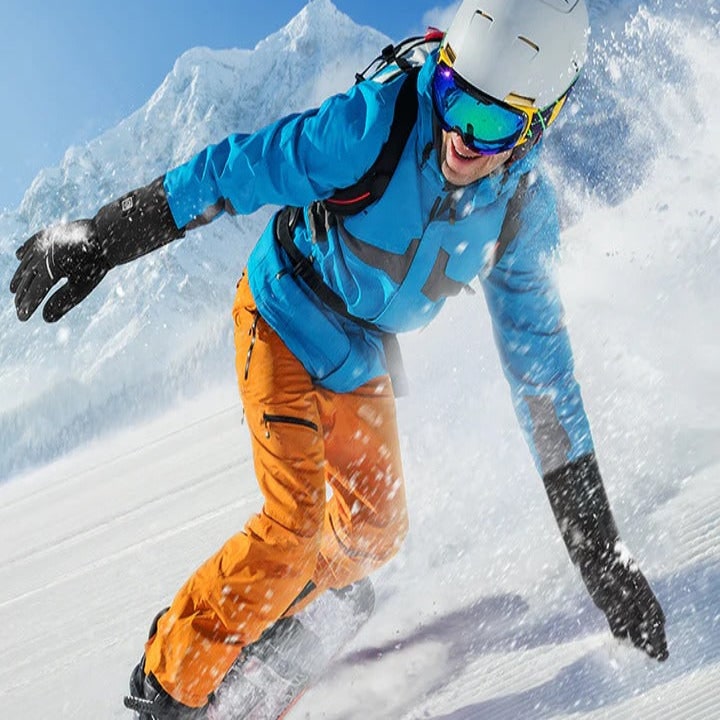 Sous-gants chauffants rechargeables avec réglage de la température pour sports d’hiver et activités en plein air, noirs, en polaire extensible | Sansoti