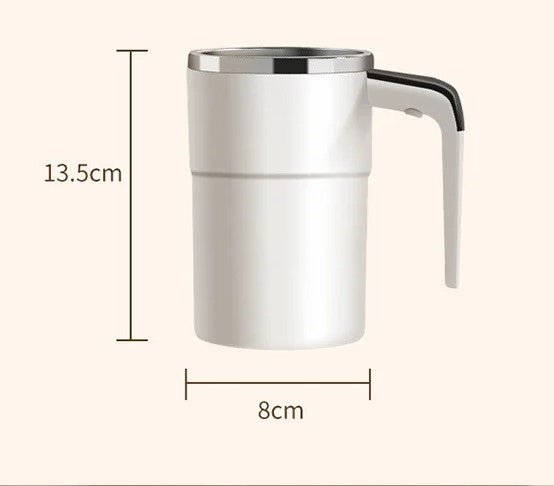 Zelfroerende Koffiemok Oplaadbaar met Magnetische Mixer LED Temperatuurindicator Roestvrij Staal Automatisch | Sansoti
