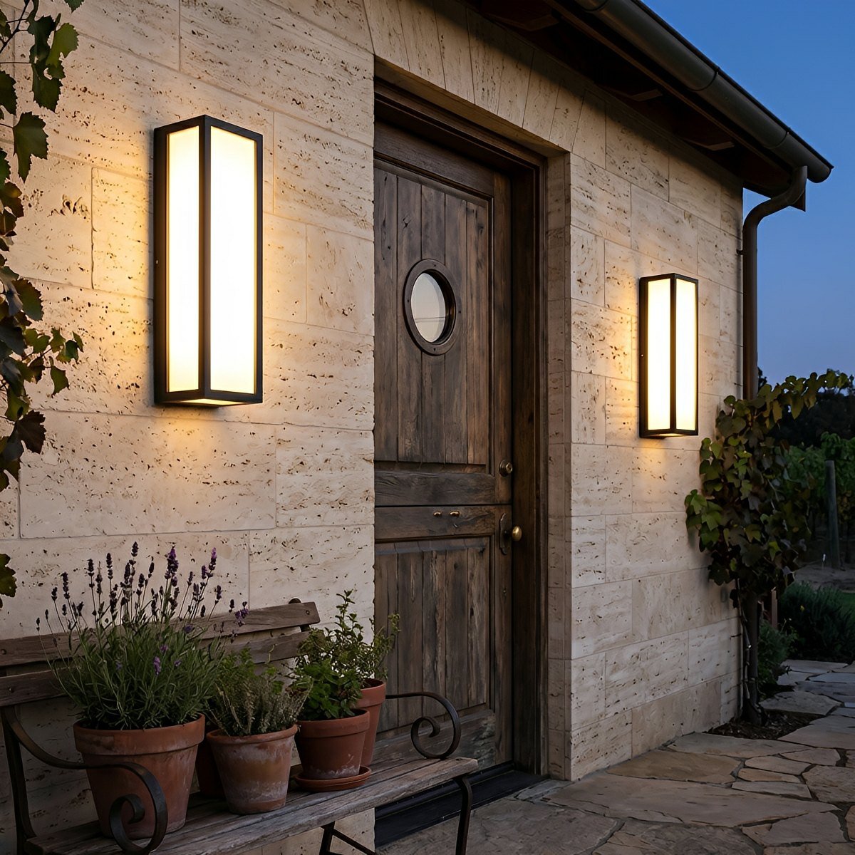 Applique murale avec détecteur de mouvement rectangulaire en aluminium noir 18W 30W, LED d'extérieur et d'intérieur, IP65 étanche | Sansoti
