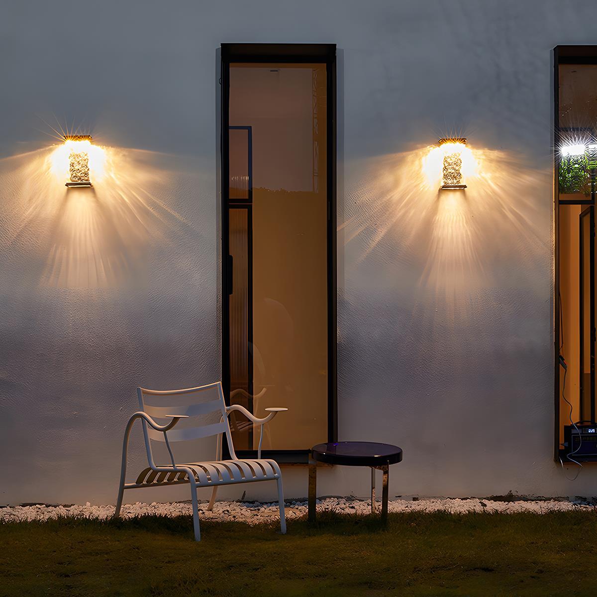 Buitenlamp LED Wandlamp Aluminium Glas Watergolf 16W Warm Wit Veranda Tuin Gevel Buitenverlichting IP43 | Sansoti