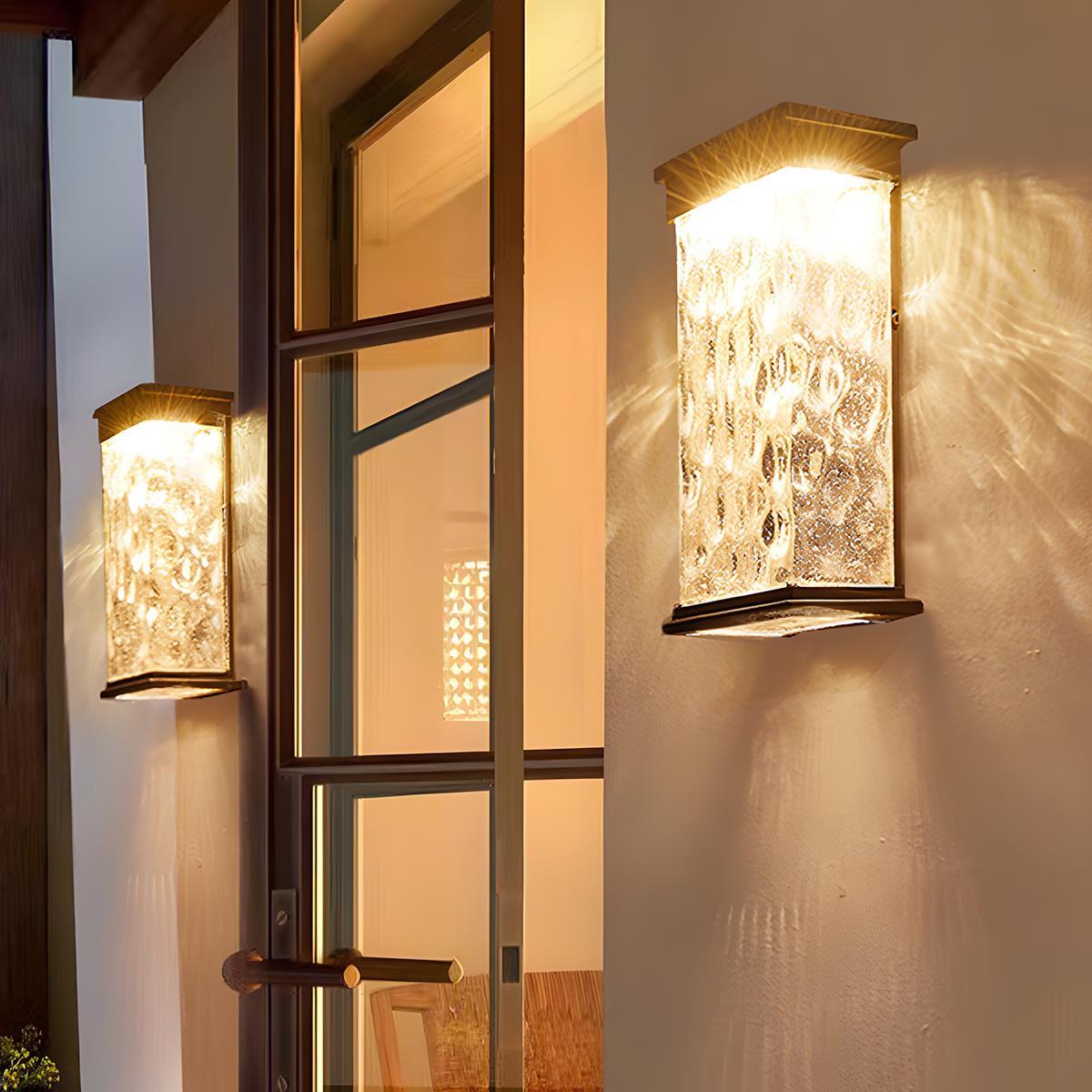 Buitenlamp LED Wandlamp Aluminium Glas Watergolf 16W Warm Wit Veranda Tuin Gevel Buitenverlichting IP43 | Sansoti