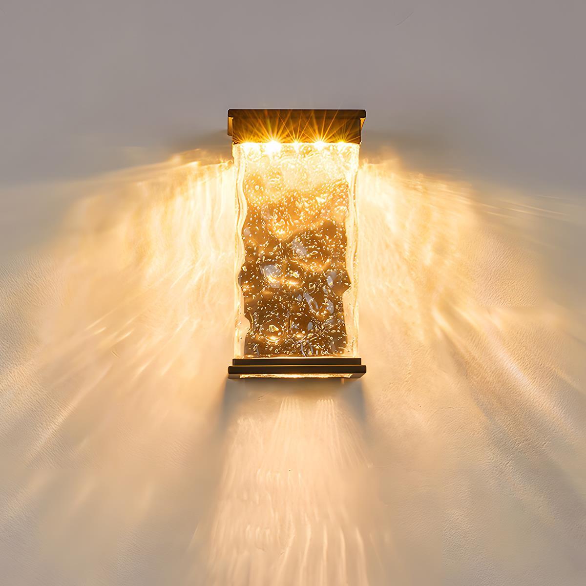 Buitenlamp LED Wandlamp Aluminium Glas Watergolf 16W Warm Wit Veranda Tuin Gevel Buitenverlichting IP43 | Sansoti