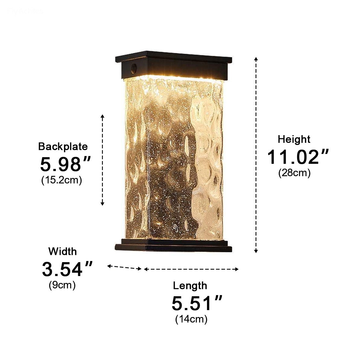 Outdoor LED Wall Light Water Ripple Black Aluminum IP43 Garden Veranda Patio Front Door Facade Outdoor Lighting | Sansoti