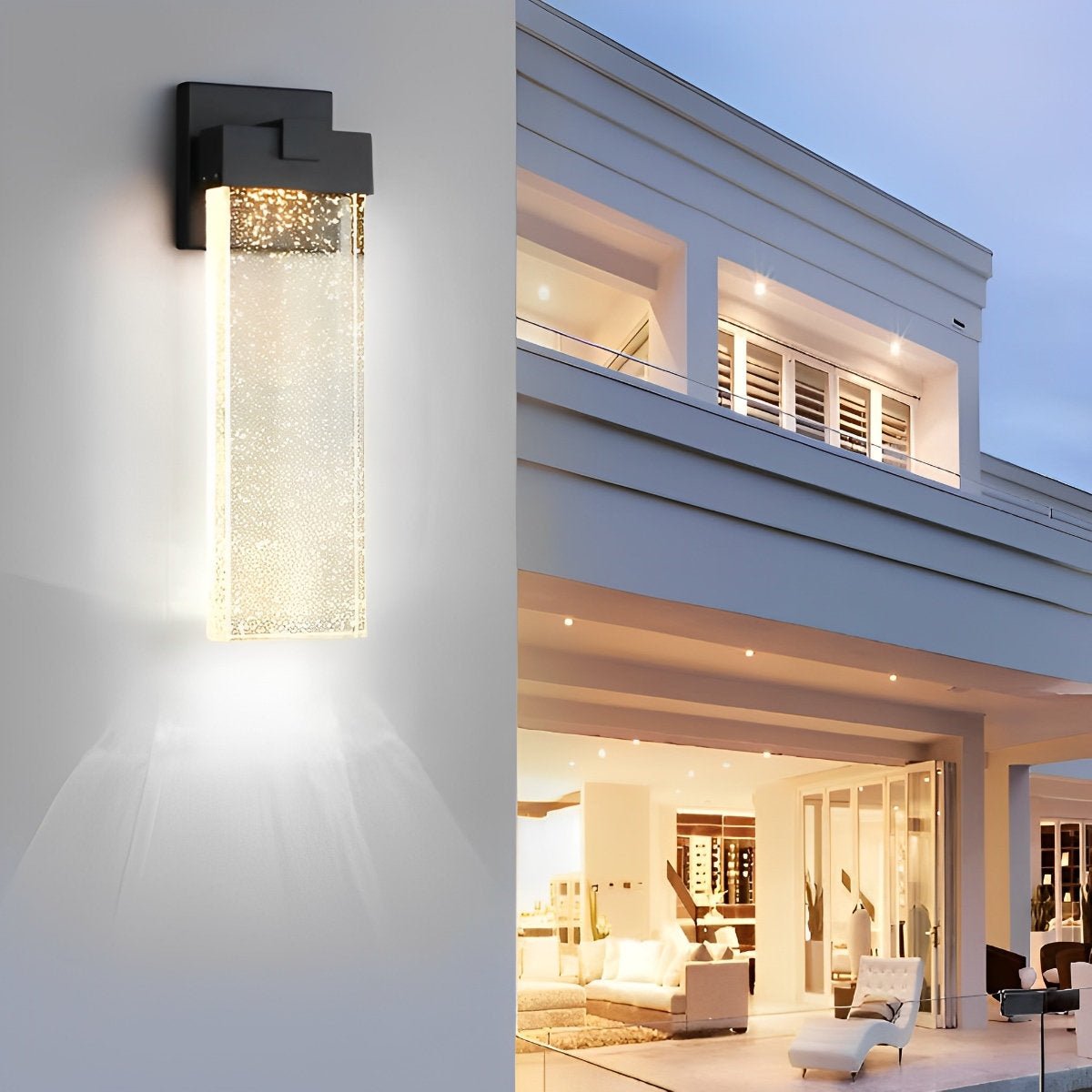 Außen LED Wandleuchte Kristall Aluminium Schwarz 10W 18W 24W IP54 Fassade Haustür Garten Villa Außenlampe Modern | Restfield