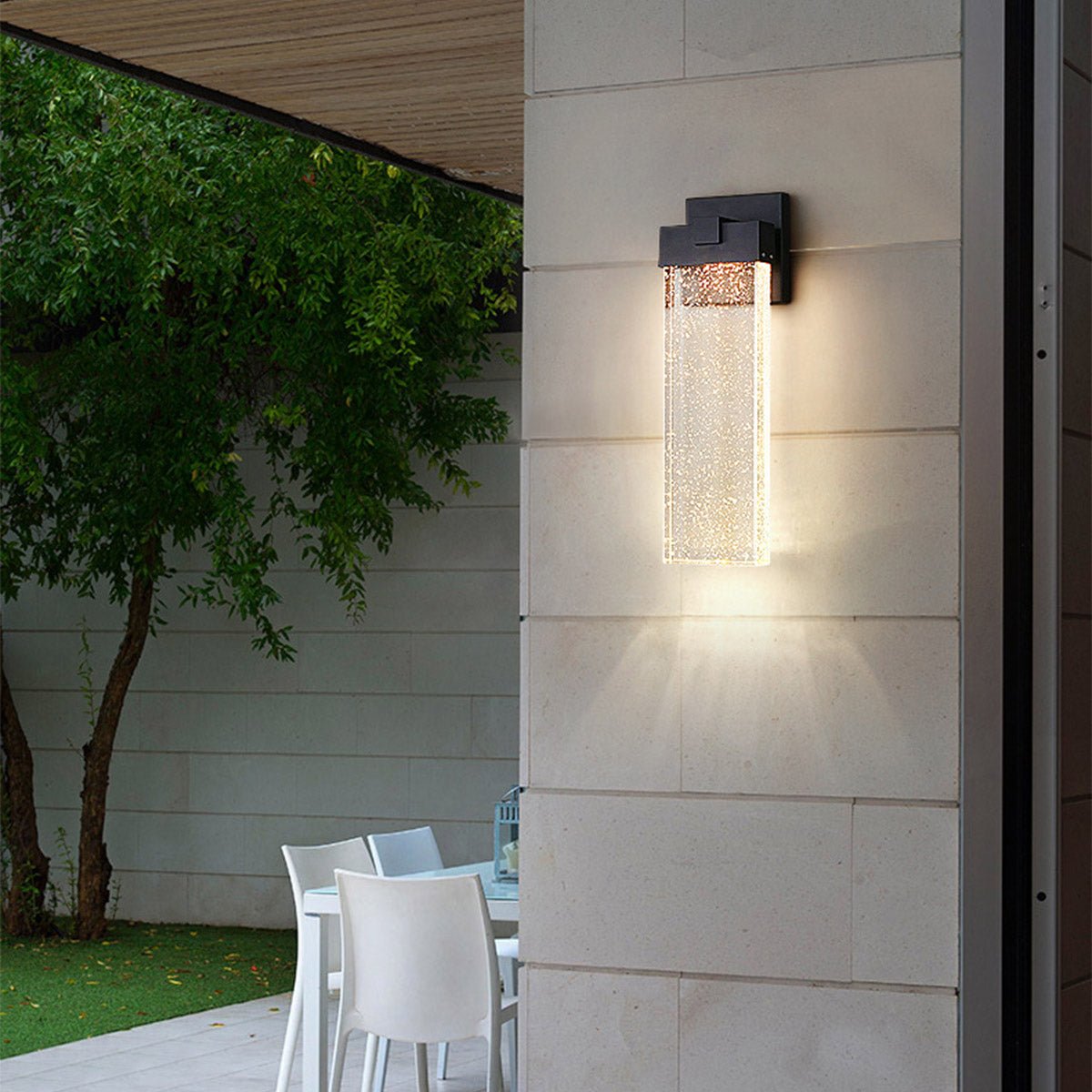 Außen LED Wandleuchte Kristall Aluminium Schwarz 10W 18W 24W IP54 Fassade Haustür Garten Villa Außenlampe Modern | Restfield
