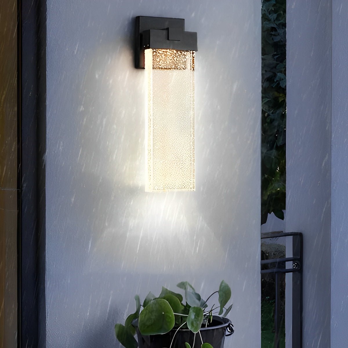 Außen LED Wandleuchte Kristall Aluminium Schwarz 10W 18W 24W IP54 Fassade Haustür Garten Villa Außenlampe Modern | Restfield