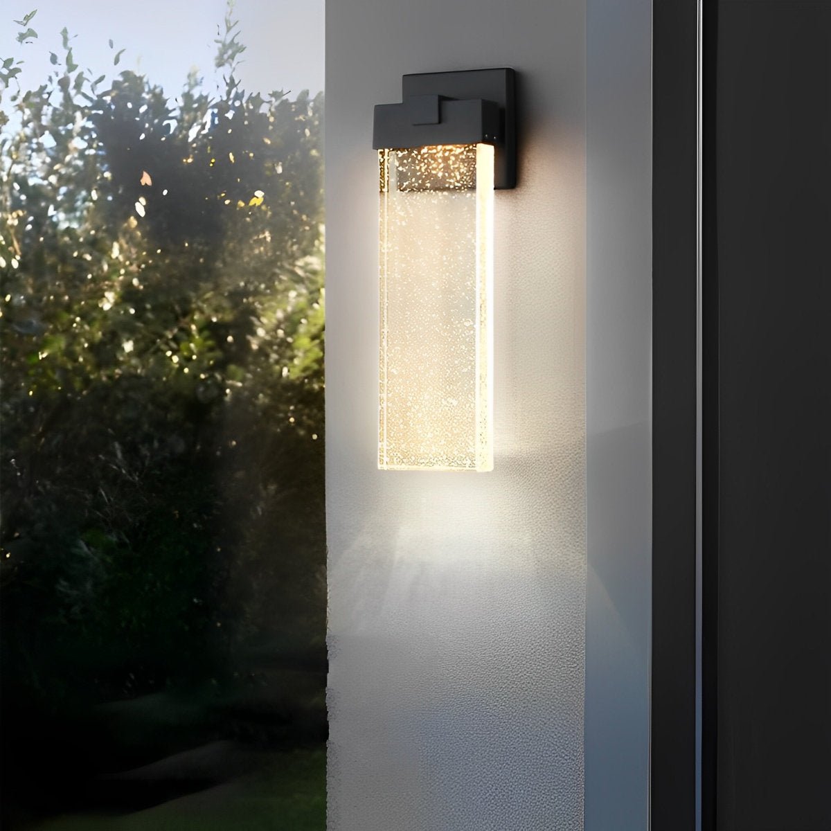 Außen LED Wandleuchte Kristall Aluminium Schwarz 10W 18W 24W IP54 Fassade Haustür Garten Villa Außenlampe Modern | Restfield