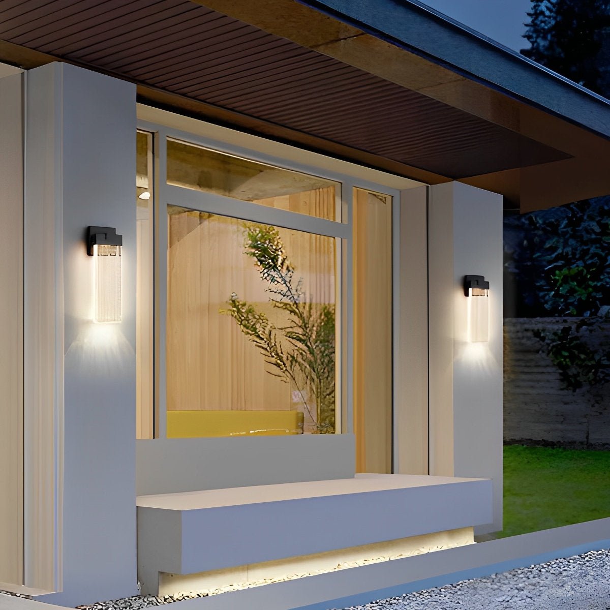 Außen LED Wandleuchte Kristall Aluminium Schwarz 10W 18W 24W IP54 Fassade Haustür Garten Villa Außenlampe Modern | Restfield