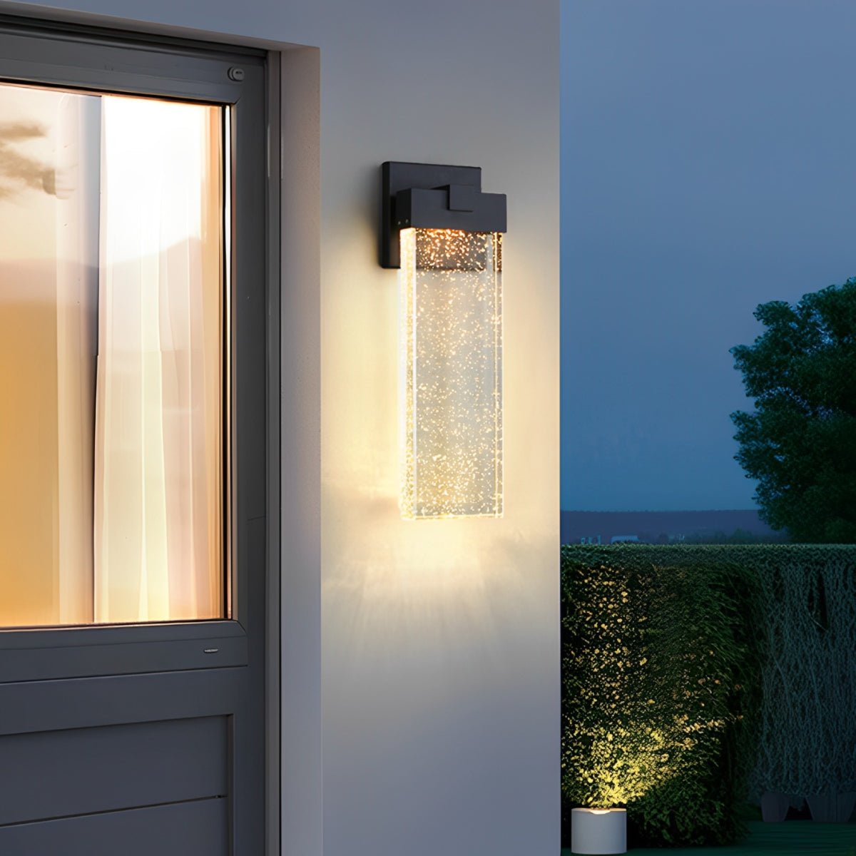 Außen LED Wandleuchte Kristall Aluminium Schwarz 10W 18W 24W IP54 Fassade Haustür Garten Villa Außenlampe Modern | Restfield