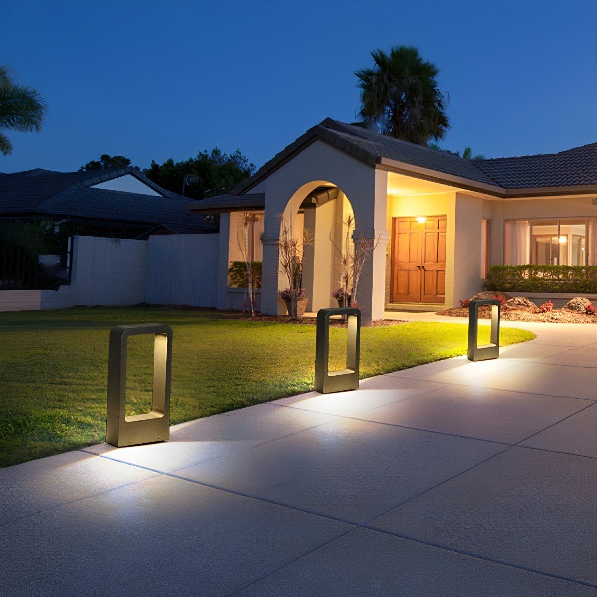 Sockellampe LED 10W Schwarz Aluminium Garten Einfahrt Weg IP65 Stehende Außenlampe Rechteck Warmweiß 3000K Rasenlampe Gartenbeleuchtung | Restfield