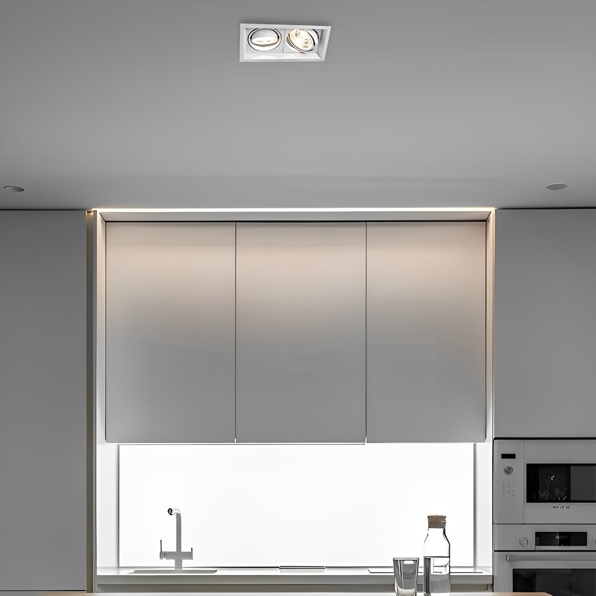 Einbaustrahler Doppel LED Aluminium Weiß 24W Decke Wohnzimmer Küche Laden Verstellbar Downlight Einbauleuchte Modern | Restfield