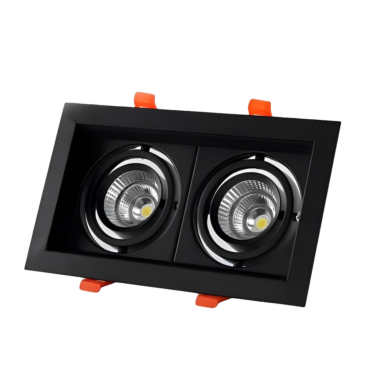 Einbaustrahler Doppel LED Aluminium Weiß 24W Decke Wohnzimmer Küche Laden Verstellbar Downlight Einbauleuchte Modern | Restfield