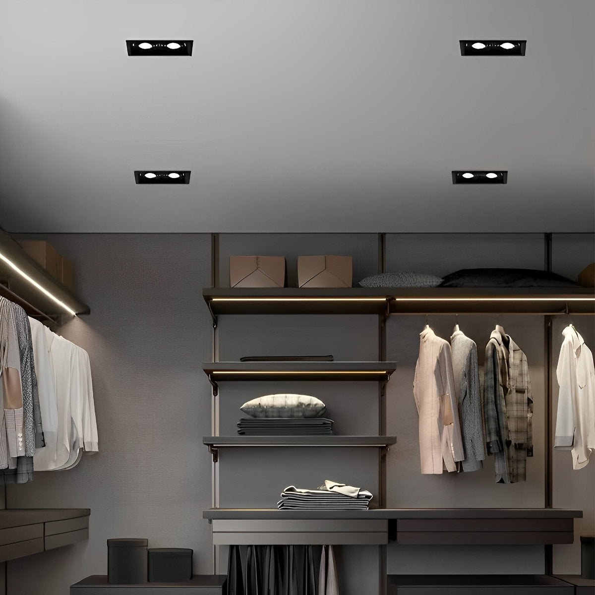 Einbaustrahler Doppel LED Aluminium Weiß 24W Decke Wohnzimmer Küche Laden Verstellbar Downlight Einbauleuchte Modern | Restfield