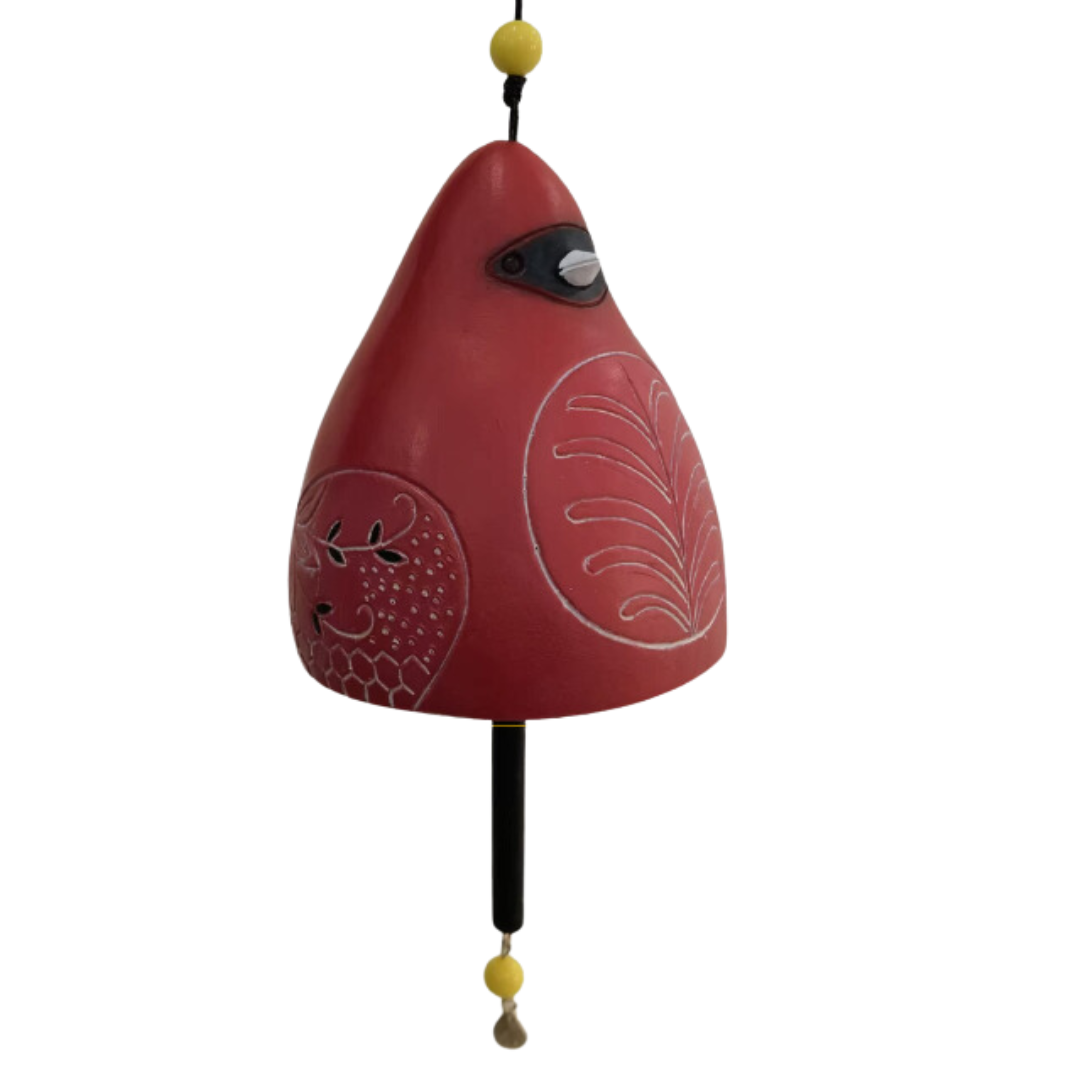 Hand-Painted Bird Clock Wind Chime Made of Resin for Garden and Balcony 6 Nature-Themed Designs with Cord Decoration | Sansoti