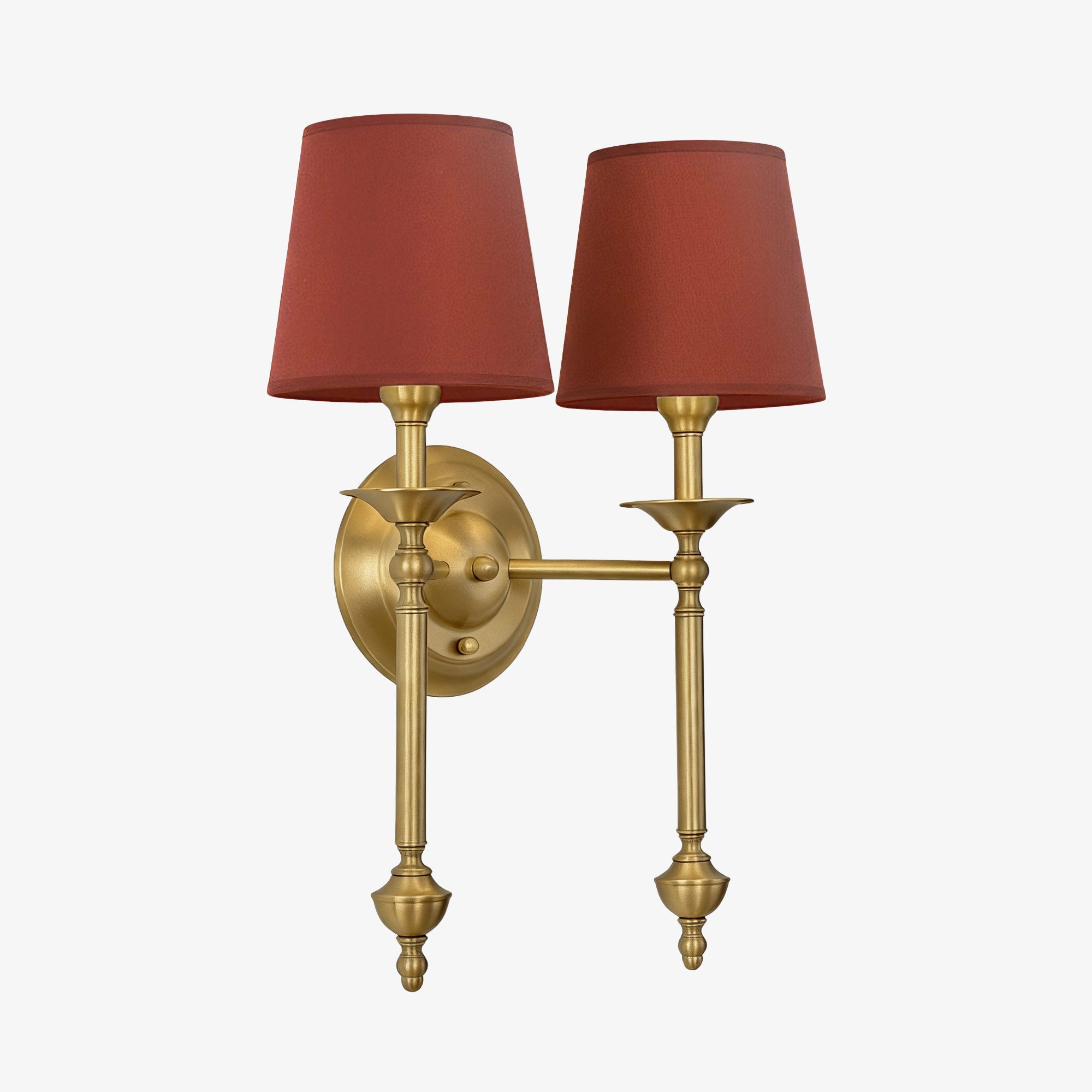 Stoffen Wandlamp met Vintage Koperen Afwerking – Sfeervolle Verlichting voor Hal, Slaapkamer en Woonkamer | Sansoti