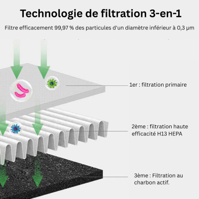 3-in-1 Luchtkoeler met Ionisator en HEPA-filter Zilver Blauw Goud Roze voor Allergieën en Zuivere Lucht | Sansoti
