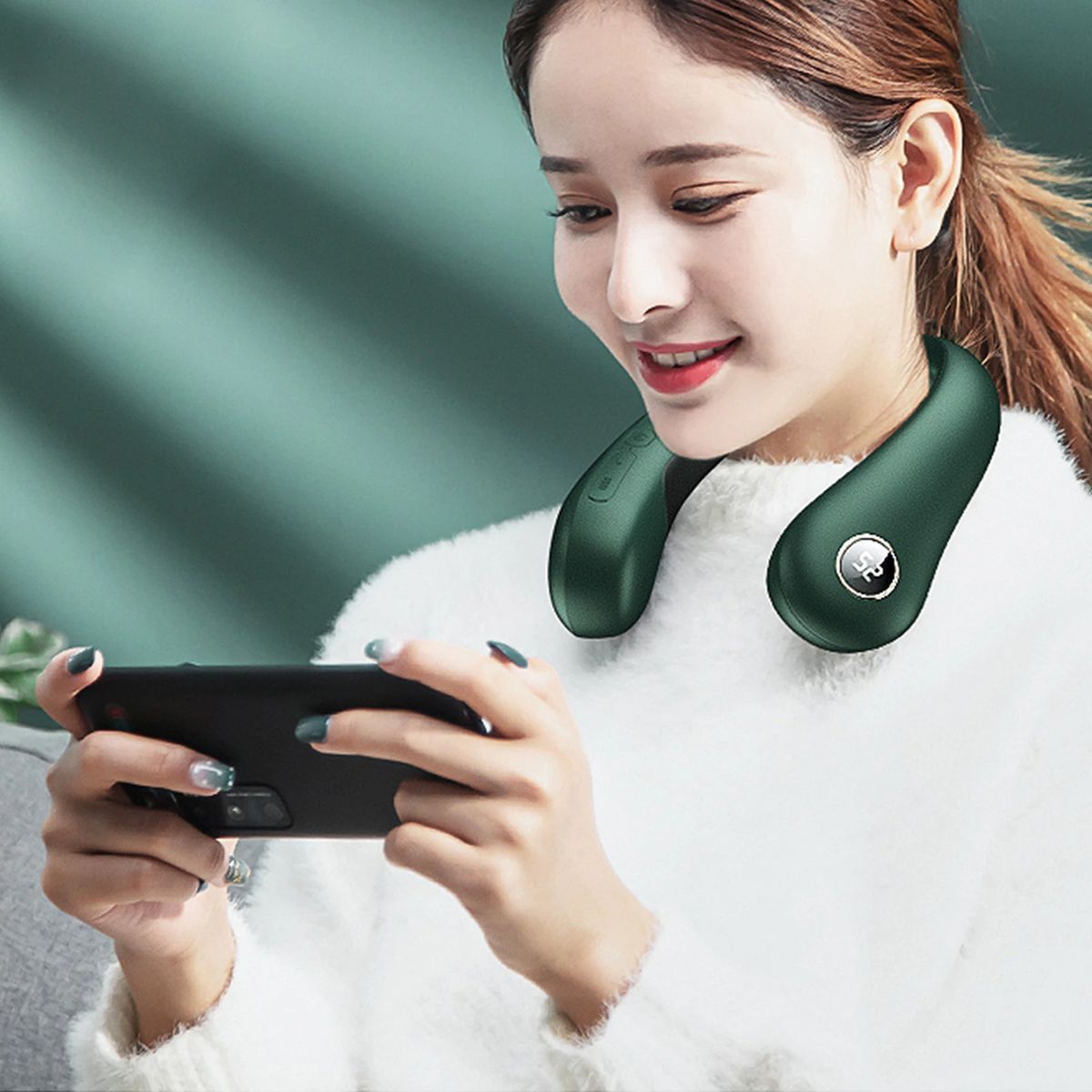 Portable Rechargeable Neck Heating Wrap 8000mAh 3 Temperature Settings Digital Display Neck Warmer for Home | Sansoti