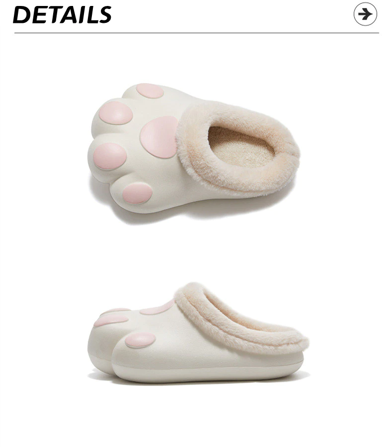 Plush House Slippers with Non-Slip Paw Design Soft Fleece Lining Warm Winter Socks Comfortable | Sansoti