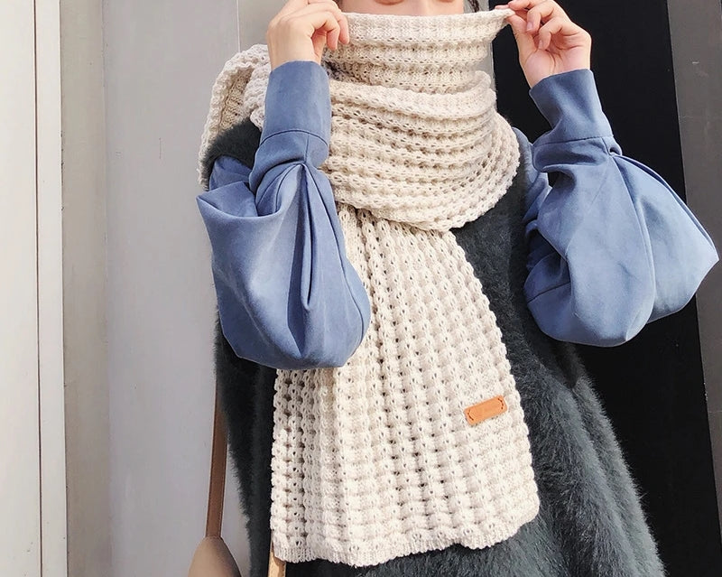 Handwoven Wool Scarf for Women Oversized 175cm Premium Winter Accessory Warm Elegant Soft Comfortable | Sansoti