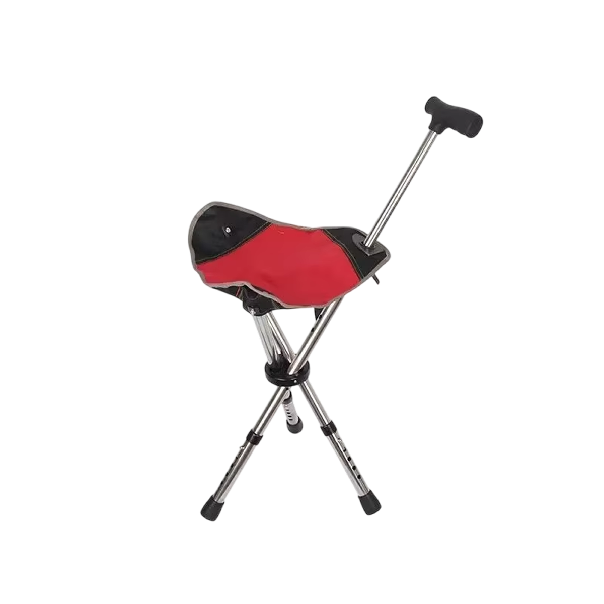 Zusammenklappbarer Gehstock mit Sitz Aluminium Verstellbar 3-Bein Stabil Reisehilfe Outdoor Gehhilfe Camping | Sansoti