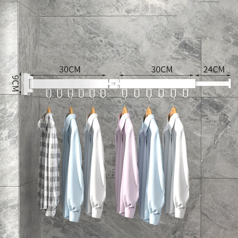 Foldable Wall Drying Rack Grey Aluminum 180° Rotatable – Space-Saving Laundry Rack for Clothes & Towels | Sansoti