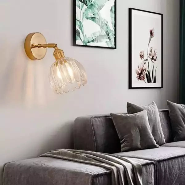 Wandlampe Tulpe Retro Glas Blumen Design Metall Vintage Stimmungsbeleuchtung | Restfield