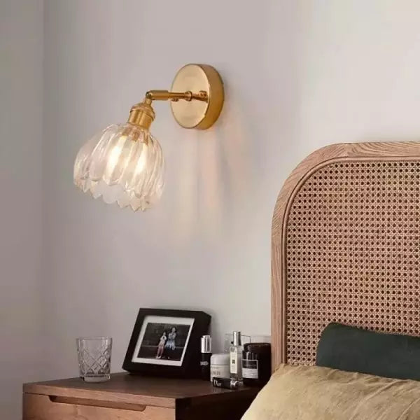 Wandlampe Tulpe Retro Glas Blumen Design Metall Vintage Stimmungsbeleuchtung | Restfield