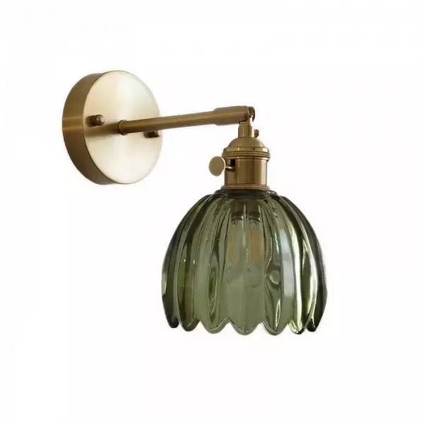 Wandlampe Tulpe Retro Glas Blumen Design Metall Vintage Stimmungsbeleuchtung | Restfield